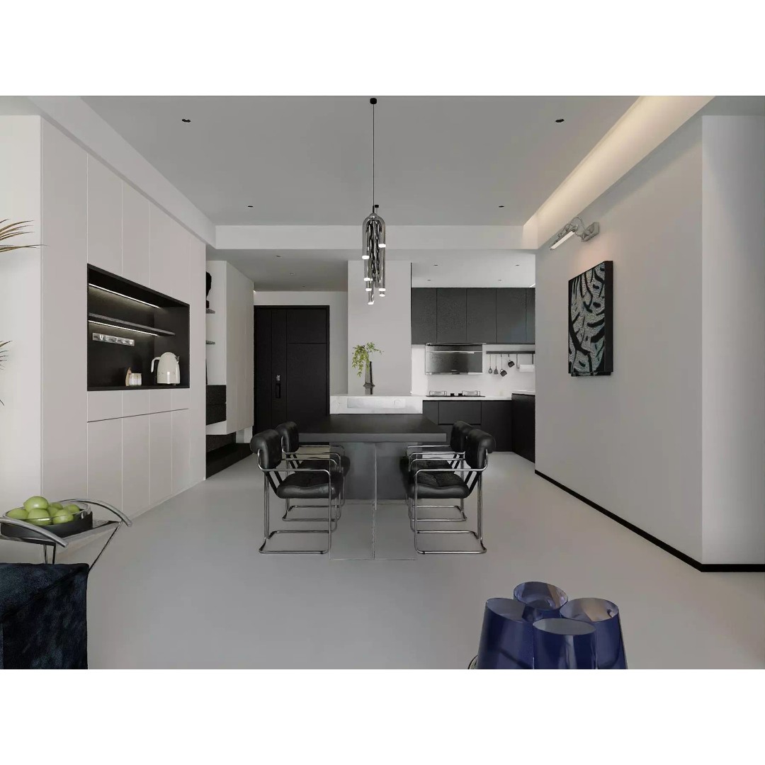 Contemporary Minimal Living Space 3D Model – Open Kitchen, MAX, FBX, OBJ - View 4