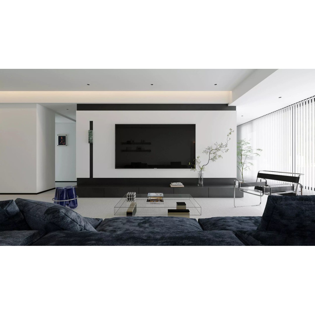 Contemporary Minimal Living Space 3D Model – Open Kitchen, MAX, FBX, OBJ - View 7