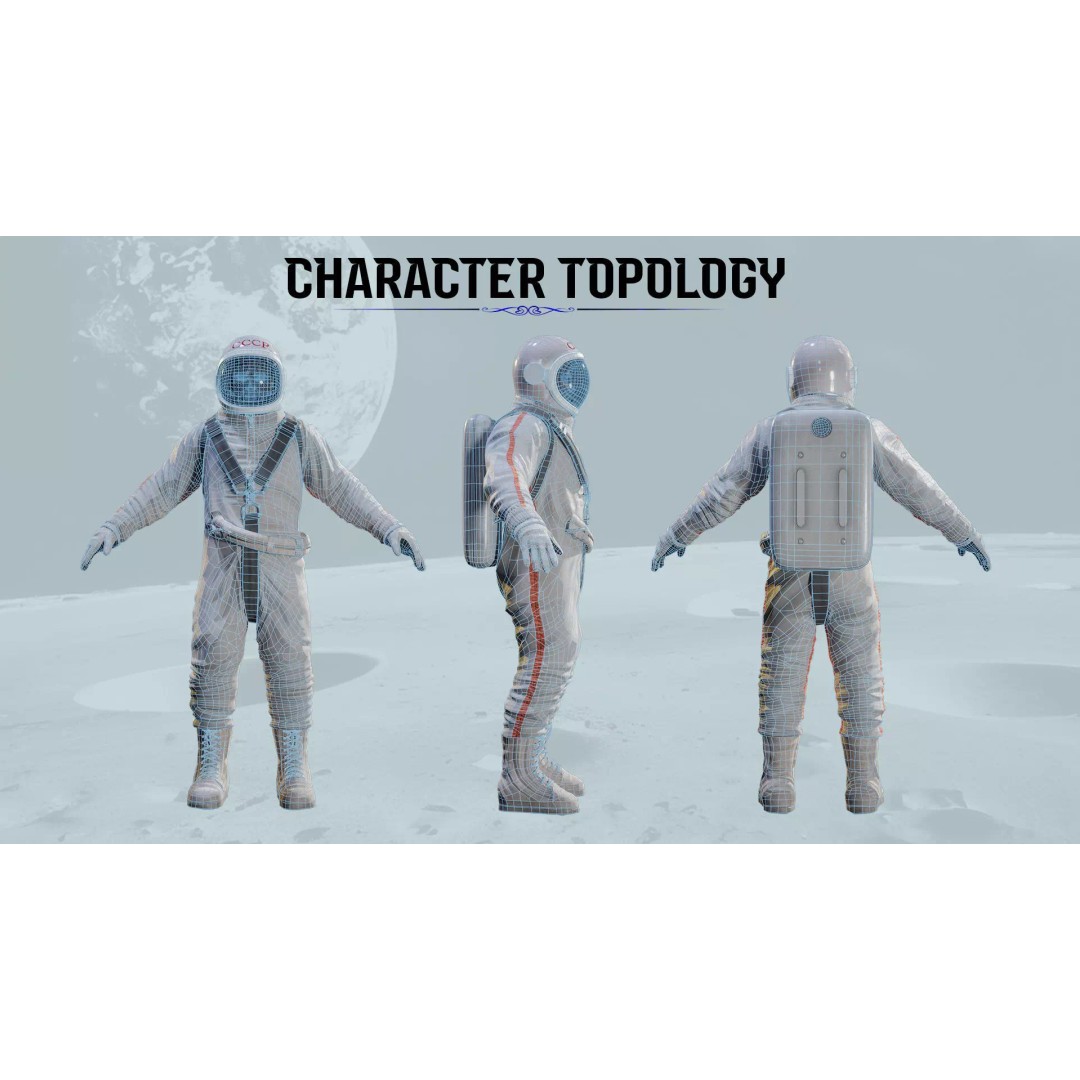 Berkut Astronaut 3D Model – Low Poly Game Ready Character, FBX - View 5