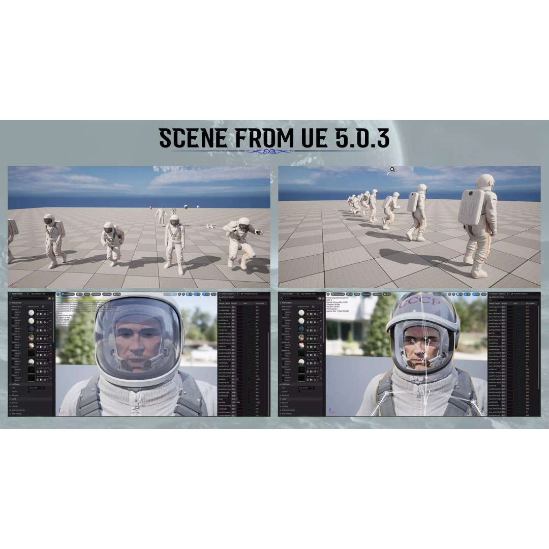Berkut Astronaut 3D Model – Low Poly Game Ready Character, FBX - View 6