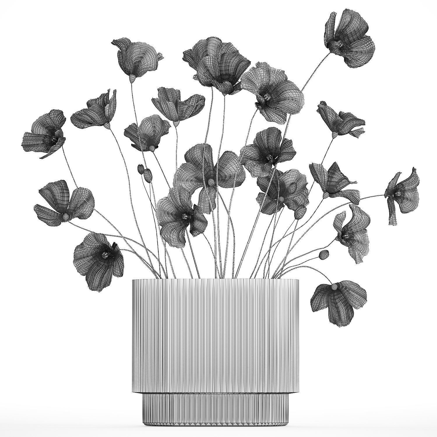 Bouquet of White Wild Flowers - Game-Ready 3D Model