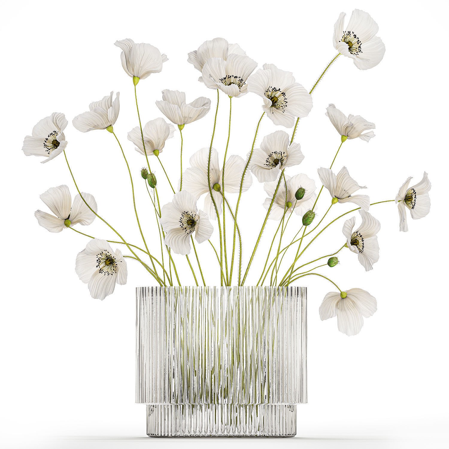 Bouquet of White Wild Flowers - Game-Ready 3D Model - View 10