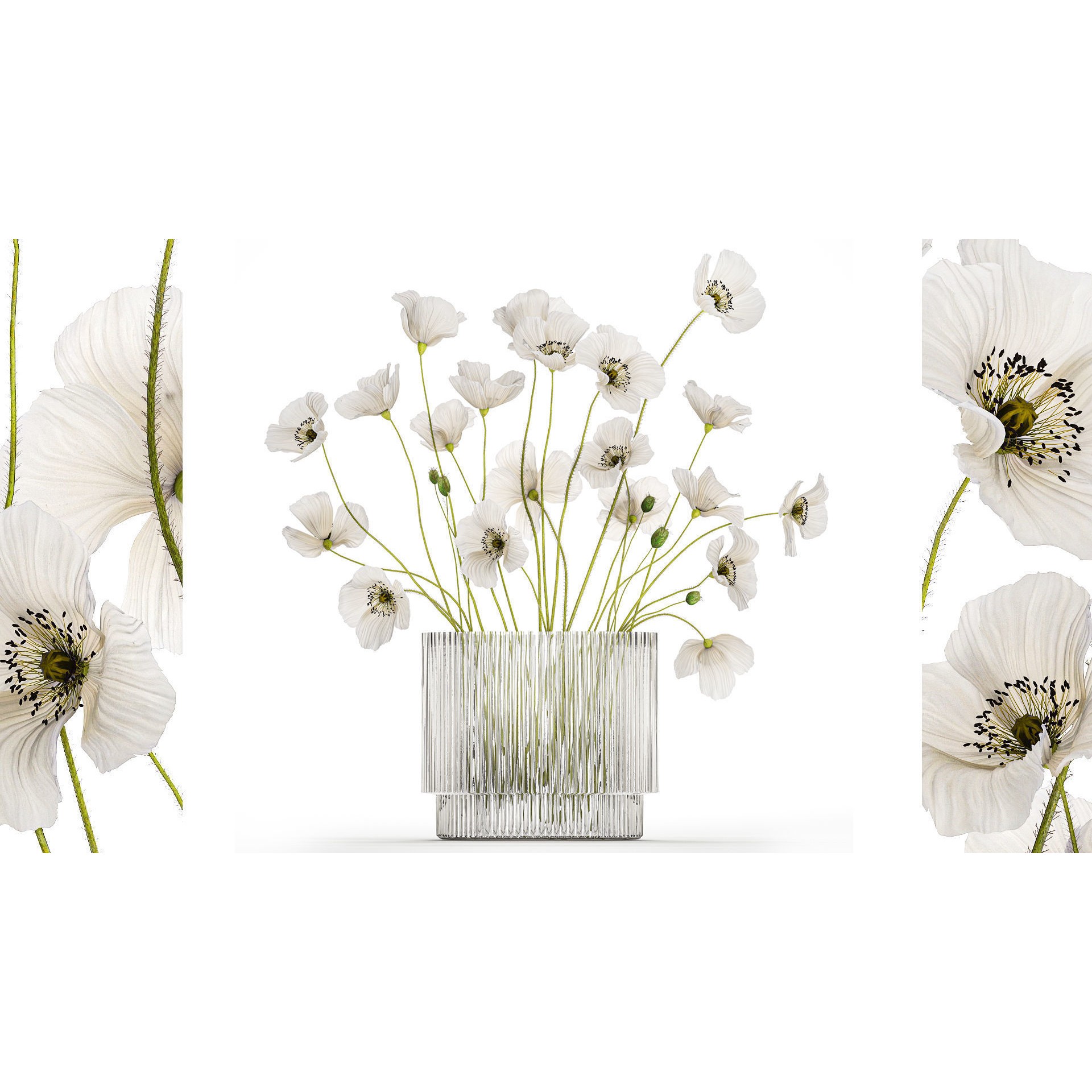 Bouquet of White Wild Flowers - Game-Ready 3D Model - View 3