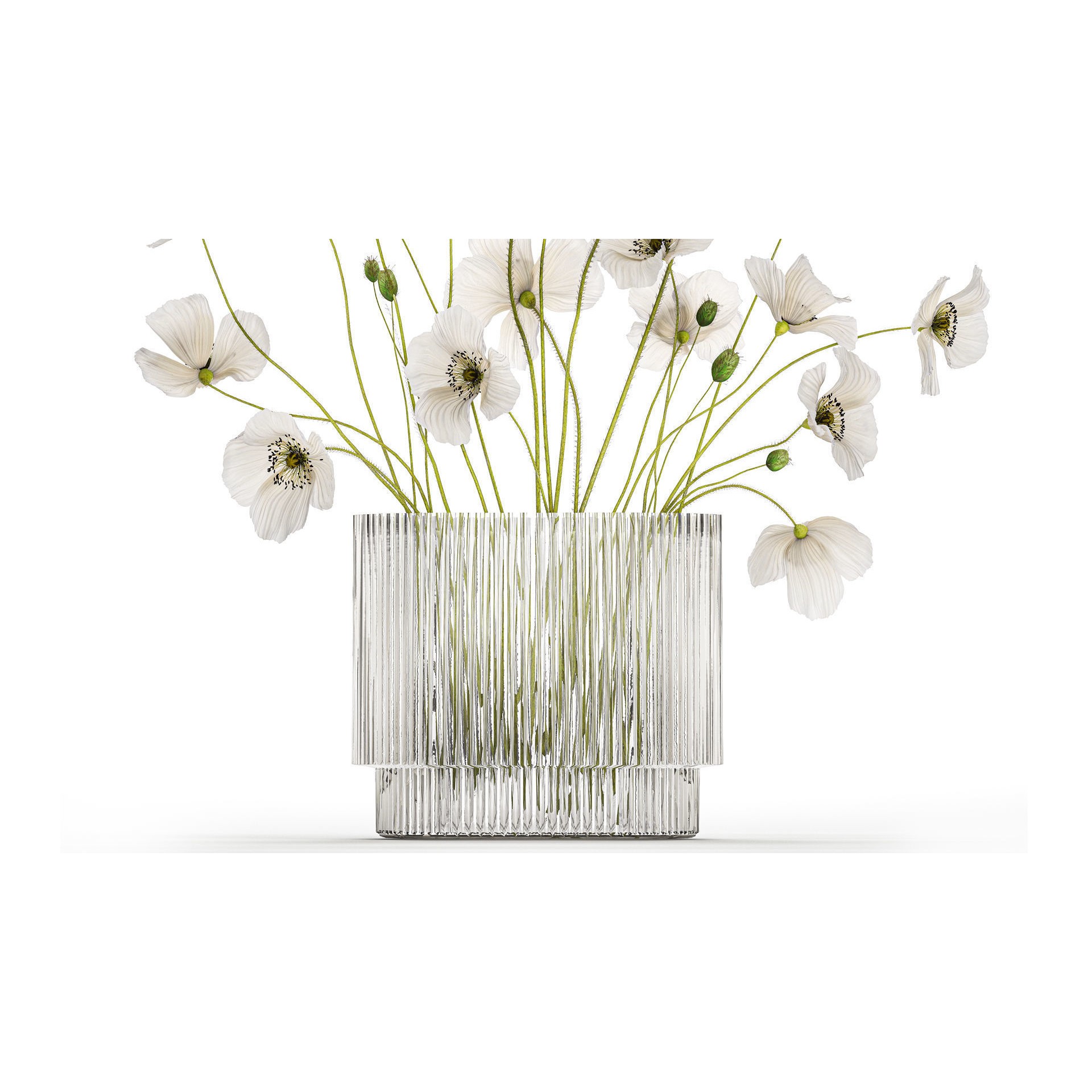 Bouquet of White Wild Flowers - Game-Ready 3D Model - View 6