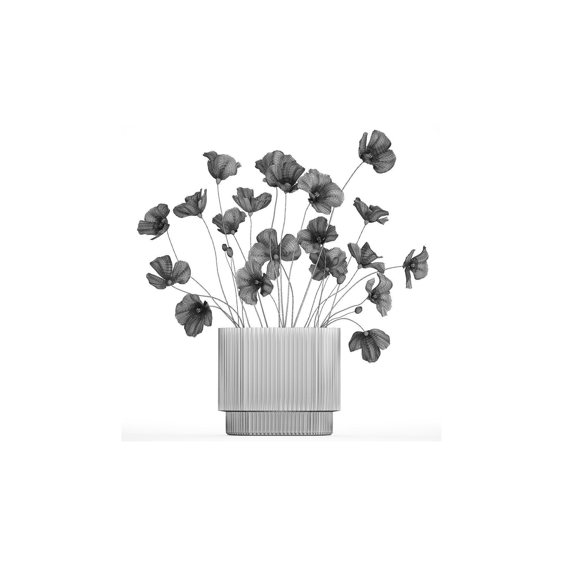 Bouquet of White Wild Flowers - Game-Ready 3D Model - View 9
