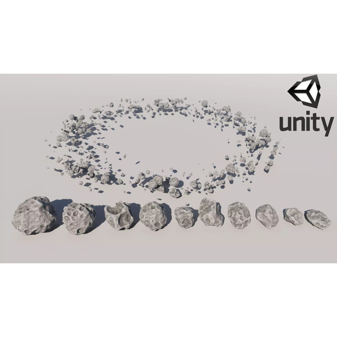 Asteroid 3D Model – Low Poly Game Ready Pack for Real-Time Use - View 13