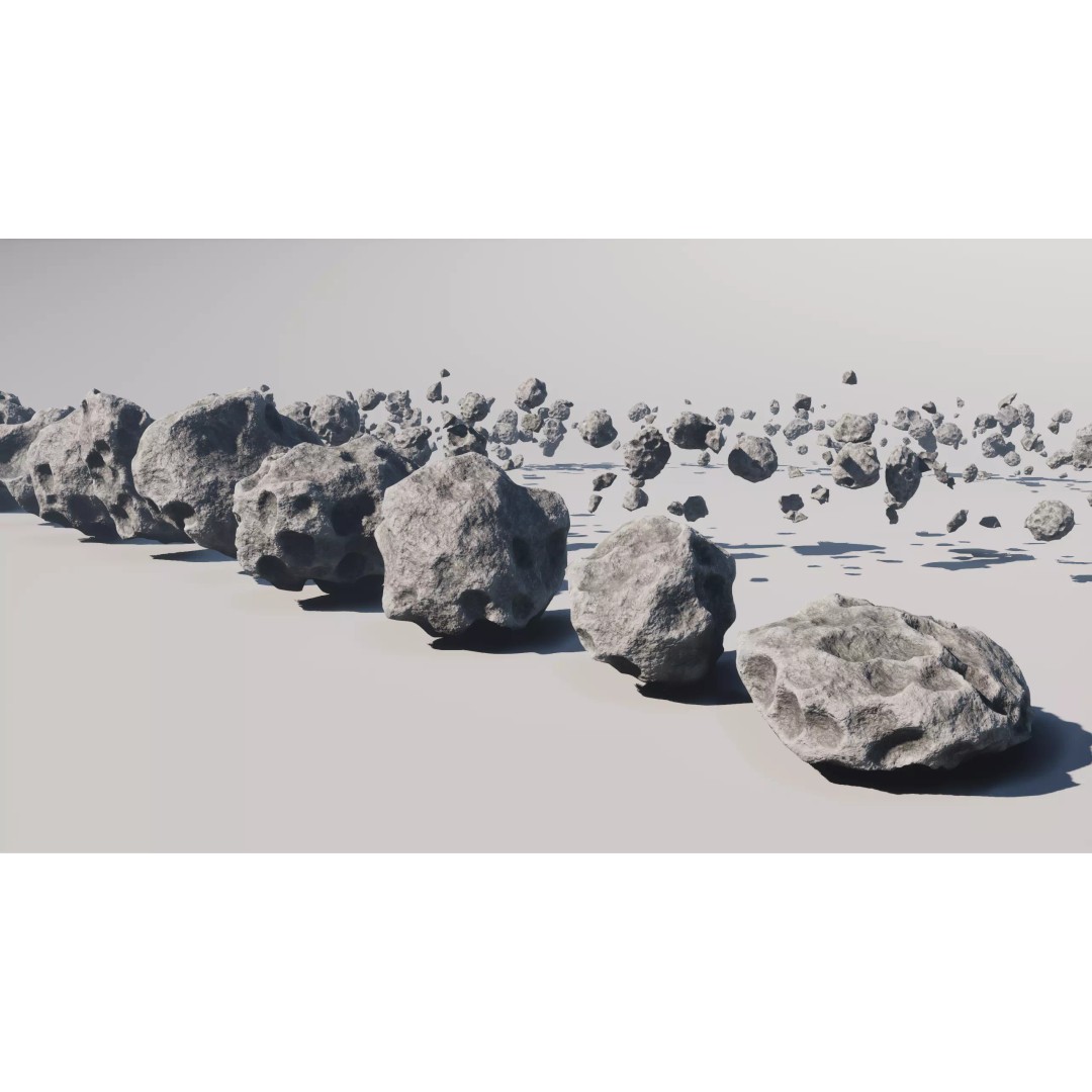 Asteroid 3D Model – Low Poly Game Ready Pack for Real-Time Use - View 14