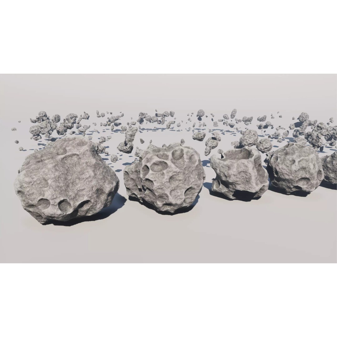 Asteroid 3D Model – Low Poly Game Ready Pack for Real-Time Use - View 15
