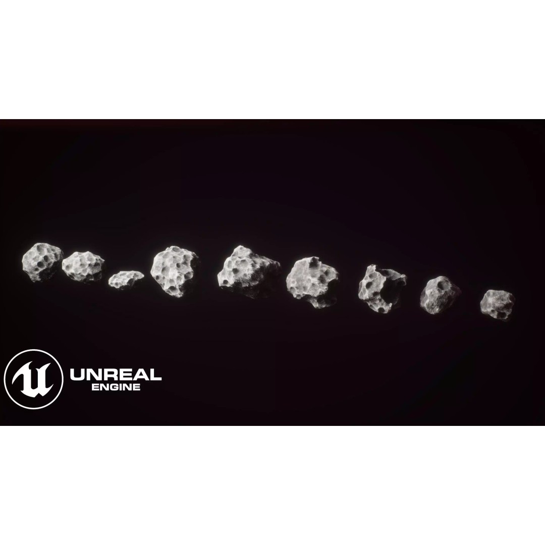 Asteroid 3D Model – Low Poly Game Ready Pack for Real-Time Use - View 3