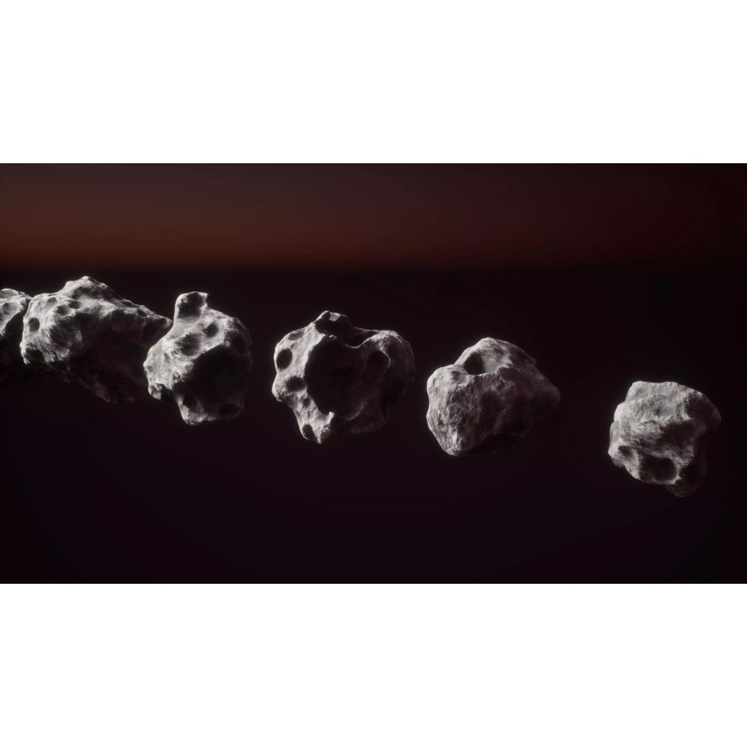 Asteroid 3D Model – Low Poly Game Ready Pack for Real-Time Use - View 4