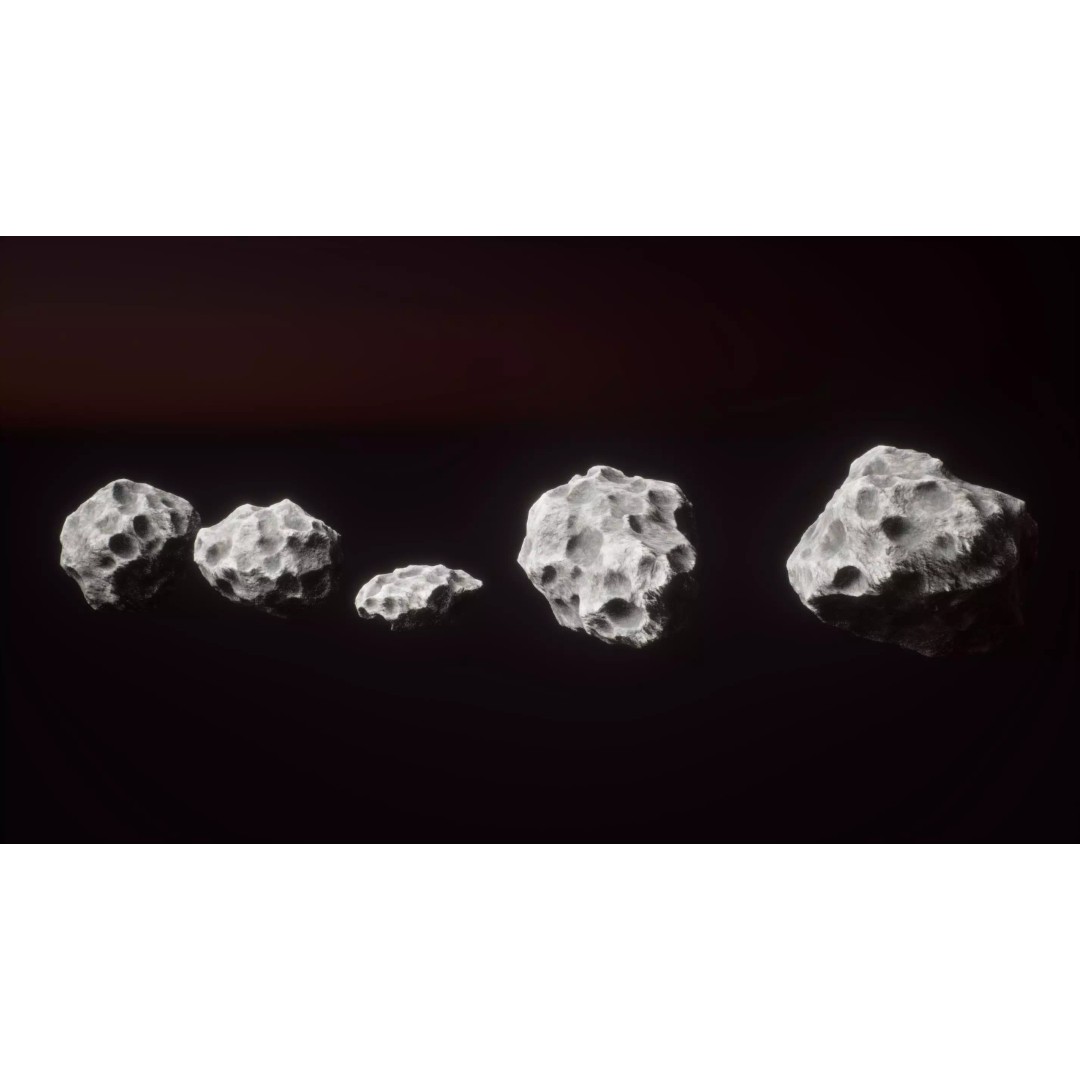 Asteroid 3D Model – Low Poly Game Ready Pack for Real-Time Use - View 5