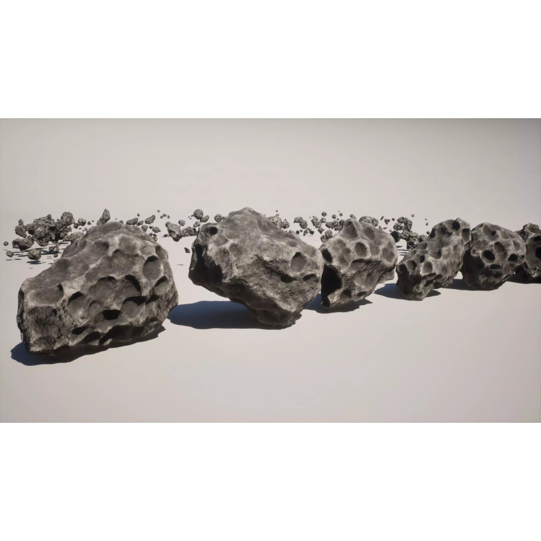 Asteroid 3D Model – Low Poly Game Ready Pack for Real-Time Use - View 8