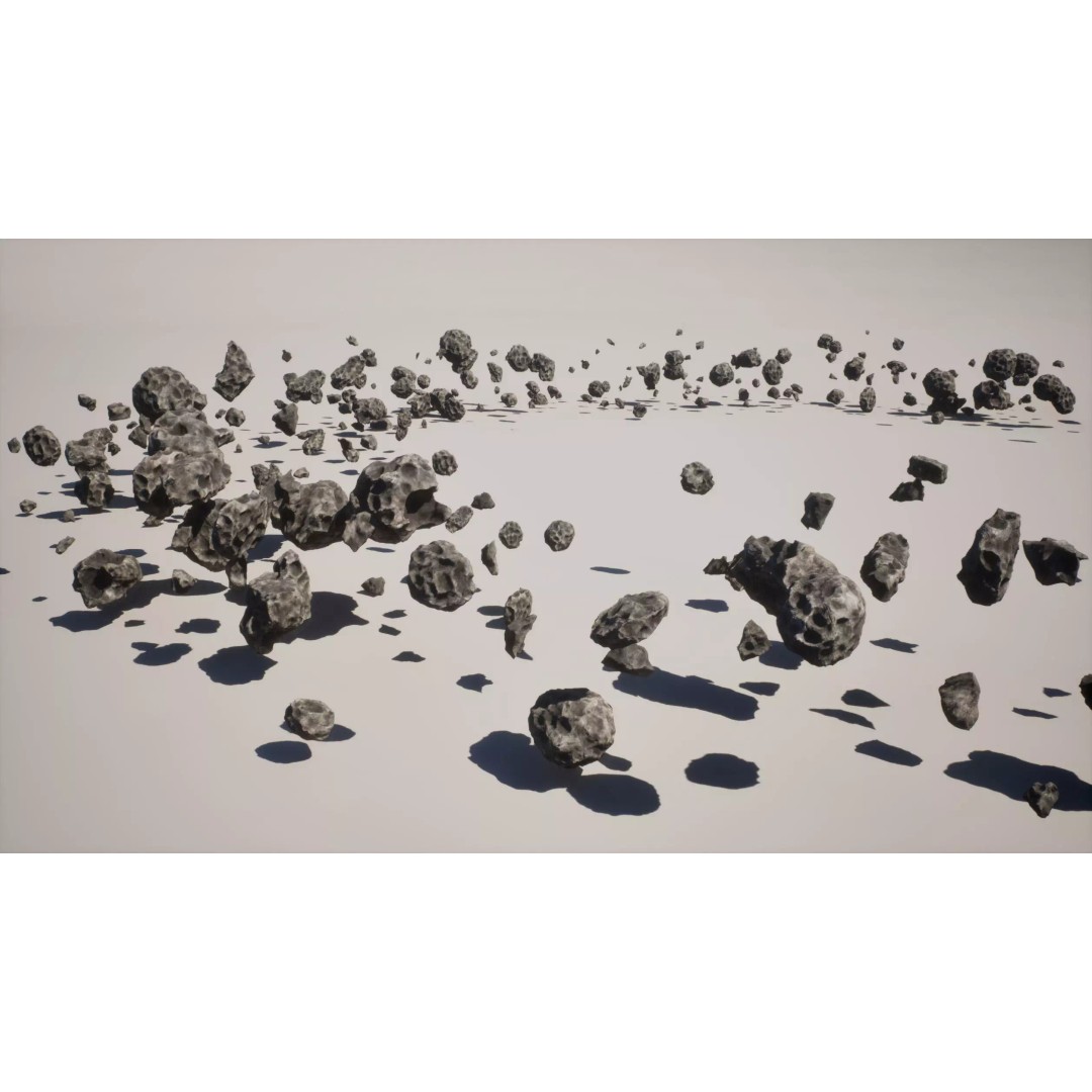 Asteroid 3D Model – Low Poly Game Ready Pack for Real-Time Use - View 9