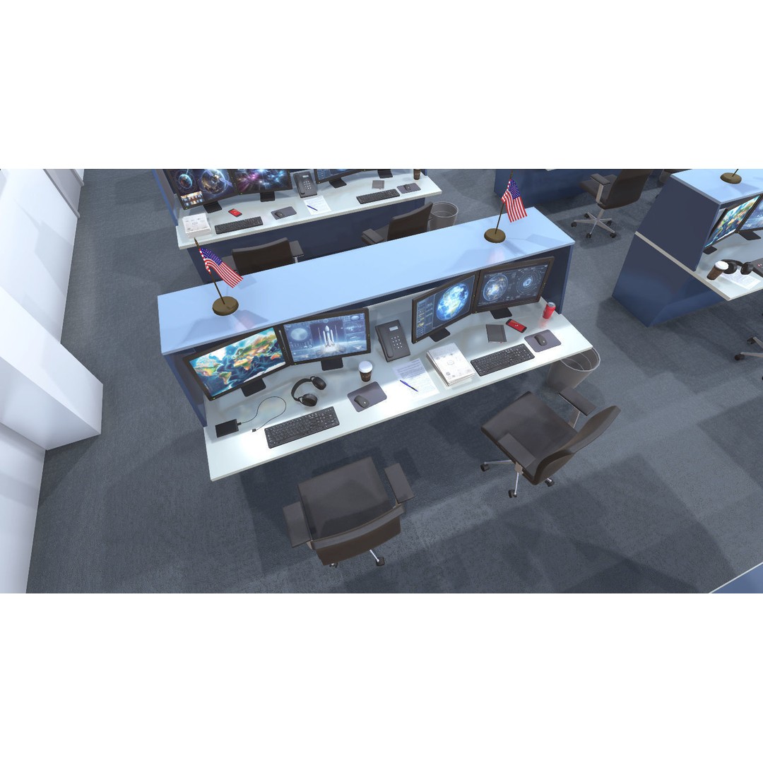 Mission Control Center 3D Model – Low Poly Game Asset, FBX - View 10