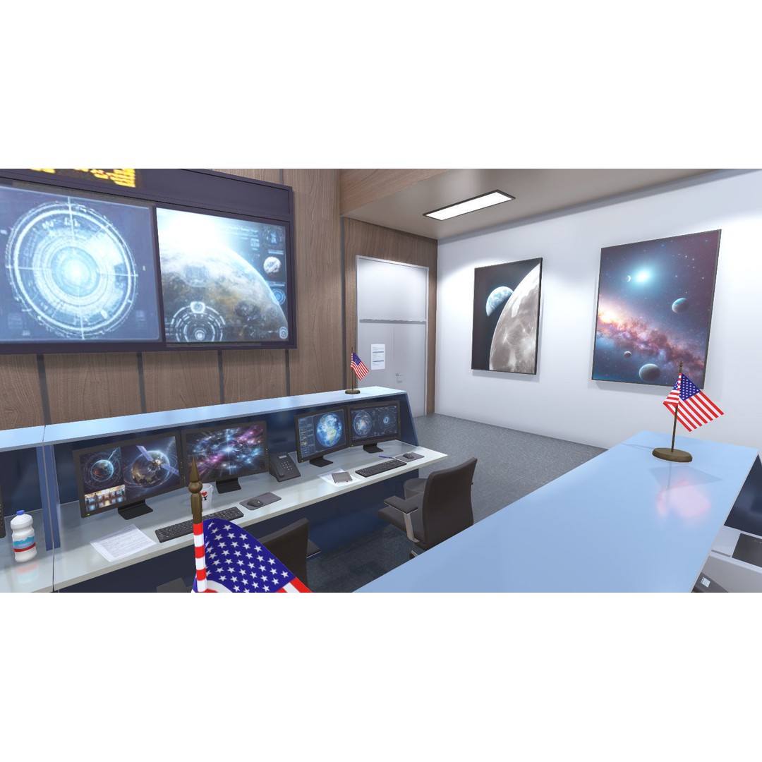 Mission Control Center 3D Model – Low Poly Game Asset, FBX - View 11