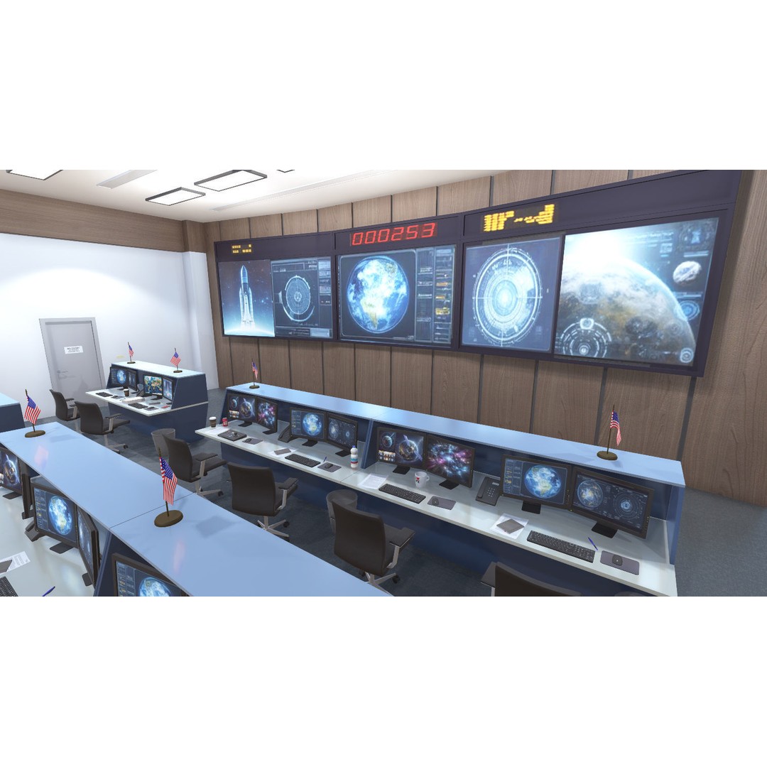 Mission Control Center 3D Model – Low Poly Game Asset, FBX - View 12