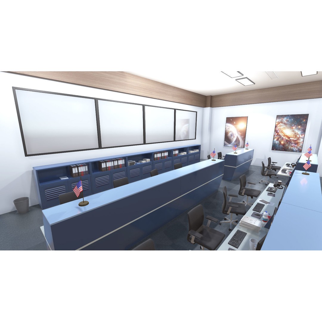 Mission Control Center 3D Model – Low Poly Game Asset, FBX - View 13