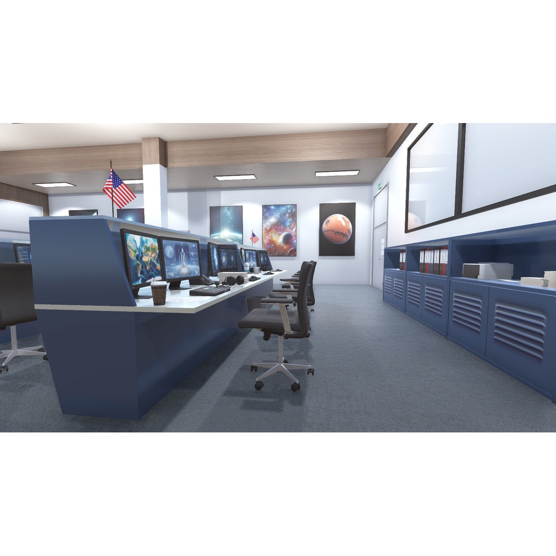 Mission Control Center 3D Model – Low Poly Game Asset, FBX - View 7