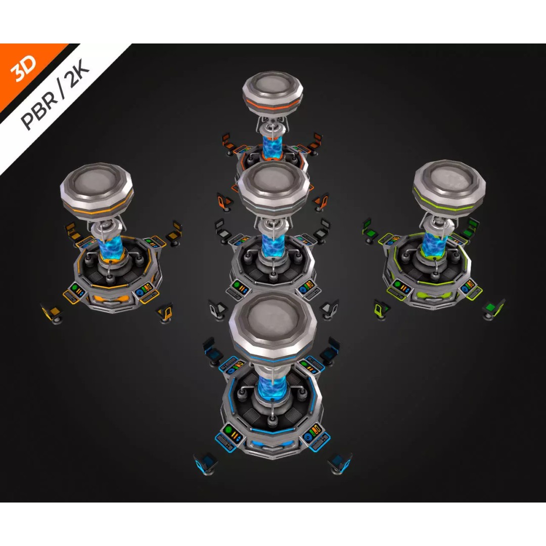 Sci-Fi Chemical Laboratory 3D Model – Low Poly PBR Asset, FBX, Blender - View 10