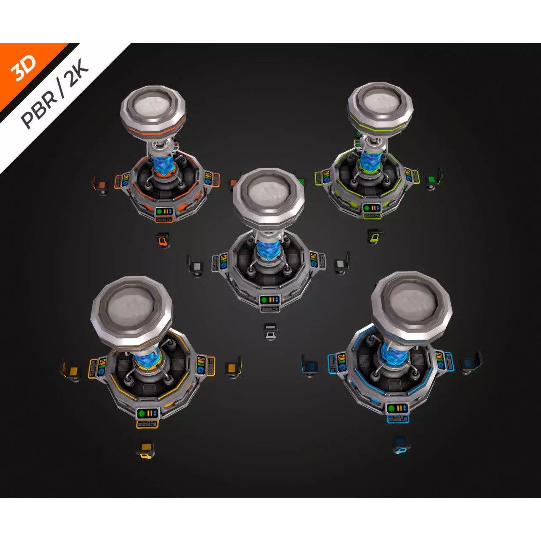 Sci-Fi Chemical Laboratory 3D Model – Low Poly PBR Asset, FBX, Blender - View 11