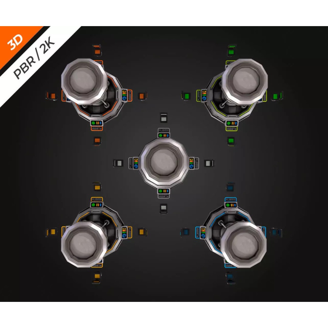 Sci-Fi Chemical Laboratory 3D Model – Low Poly PBR Asset, FBX, Blender - View 13