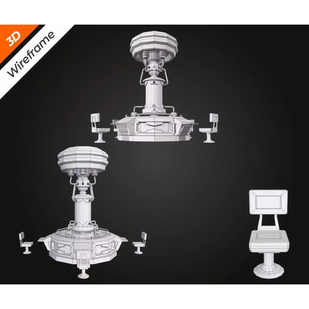 Sci-Fi Chemical Laboratory 3D Model – Low Poly PBR Asset, FBX, Blender - View 14