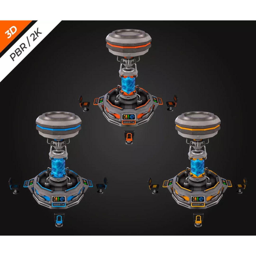 Sci-Fi Chemical Laboratory 3D Model – Low Poly PBR Asset, FBX, Blender - View 8