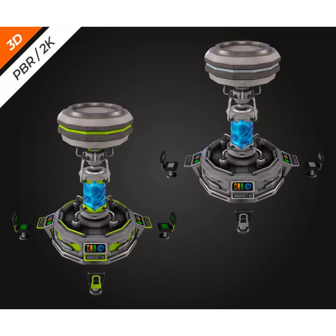 Sci-Fi Chemical Laboratory 3D Model – Low Poly PBR Asset, FBX, Blender - View 9