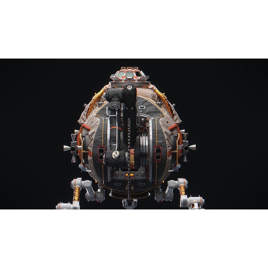URAN Spacecraft 3D Model – Futuristic Vehicle with PBR Textures, Blender