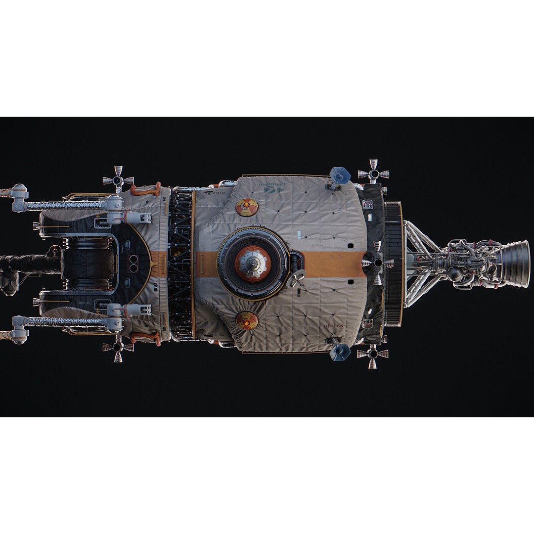 URAN Spacecraft 3D Model – Futuristic Vehicle with PBR Textures, Blender - View 11