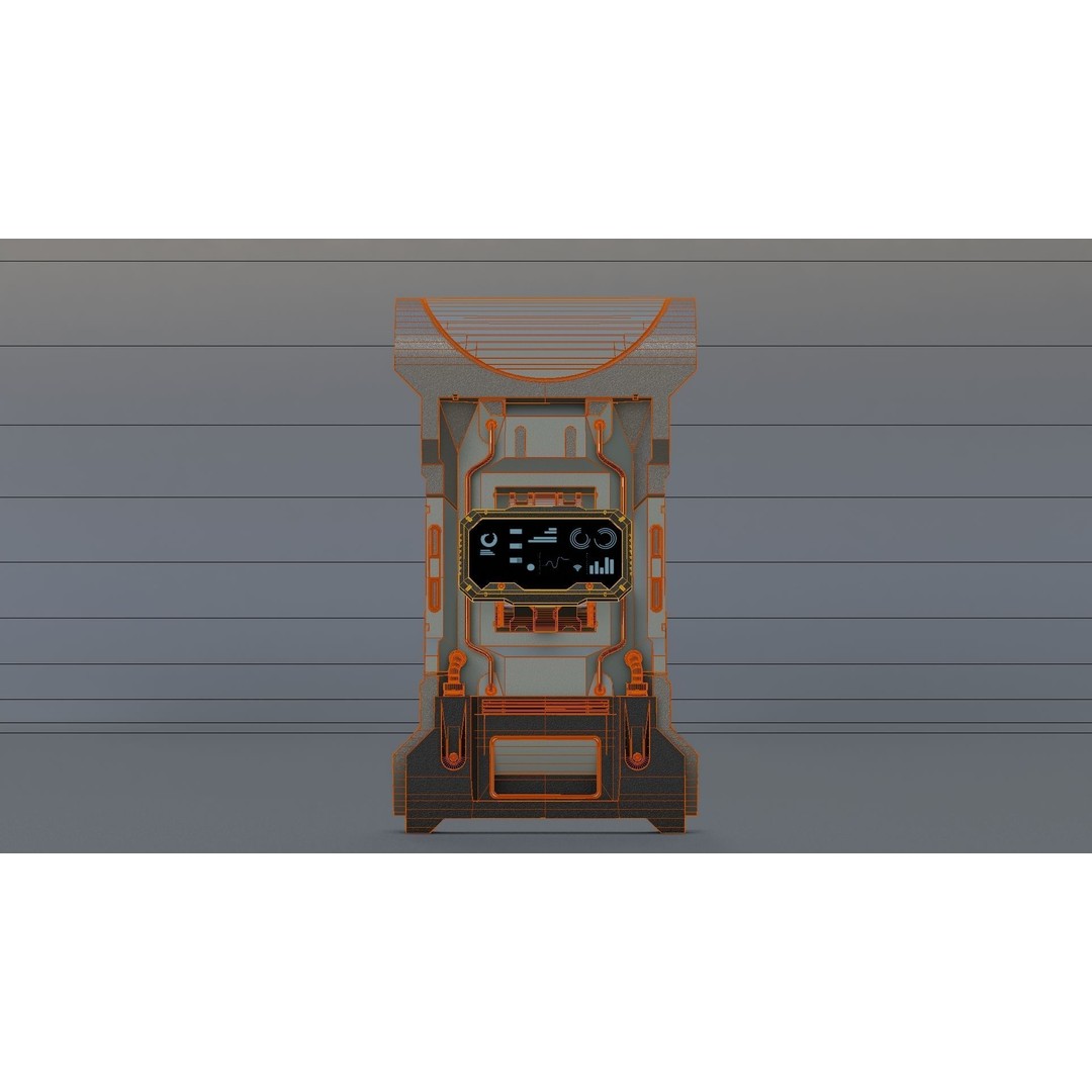 Sci-Fi Console 3D Model – Low Poly Game Asset, FBX, PBR Textures - View 11