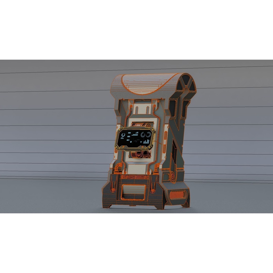 Sci-Fi Console 3D Model – Low Poly Game Asset, FBX, PBR Textures - View 12