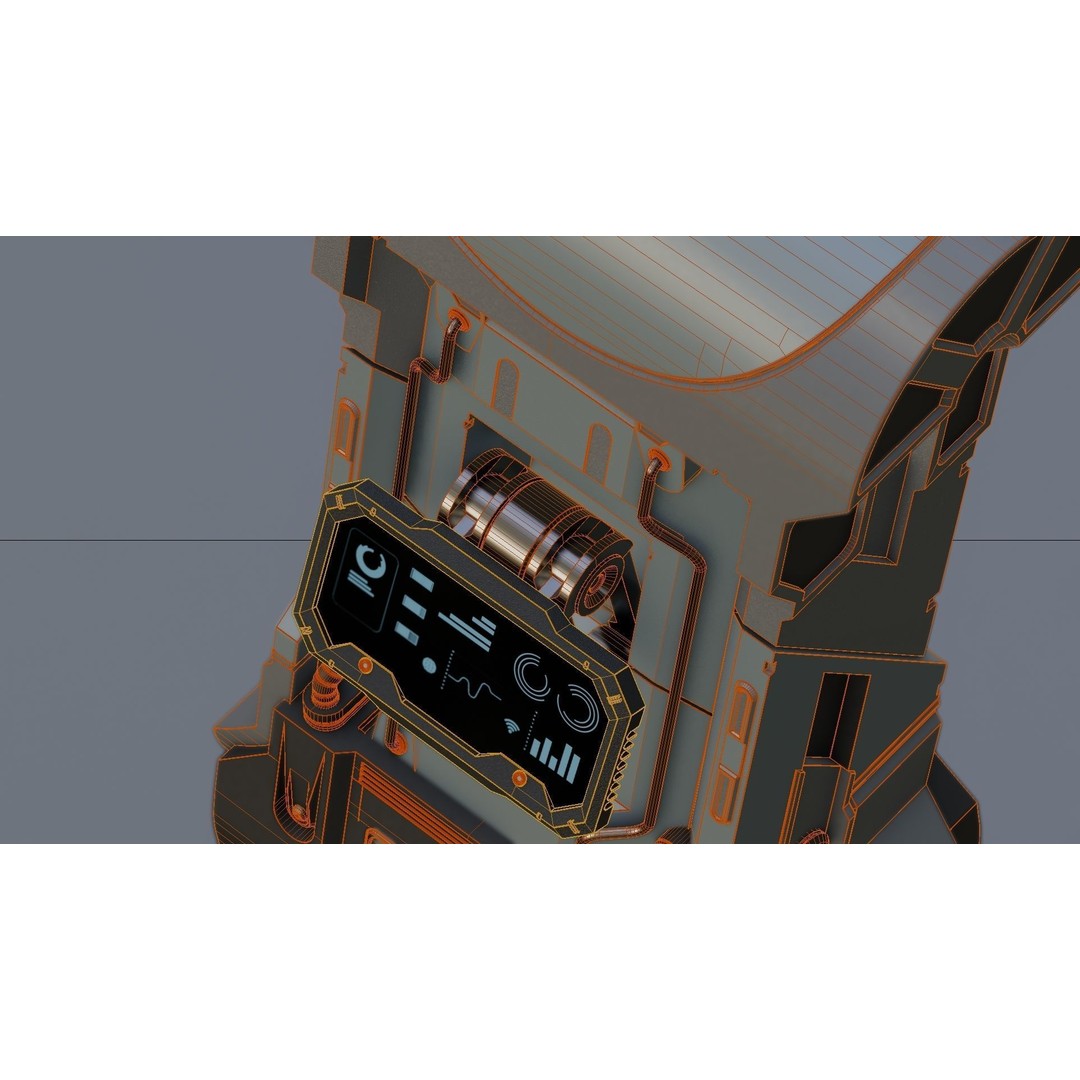 Sci-Fi Console 3D Model – Low Poly Game Asset, FBX, PBR Textures - View 14