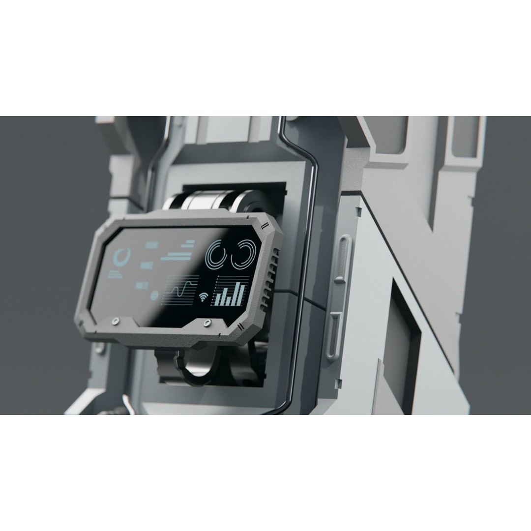 Sci-Fi Console 3D Model – Low Poly Game Asset, FBX, PBR Textures - View 4