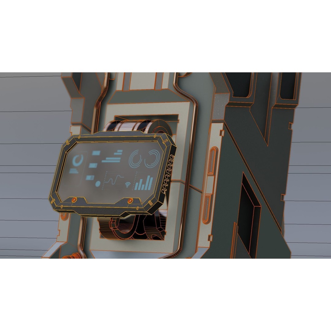 Sci-Fi Console 3D Model – Low Poly Game Asset, FBX, PBR Textures - View 7