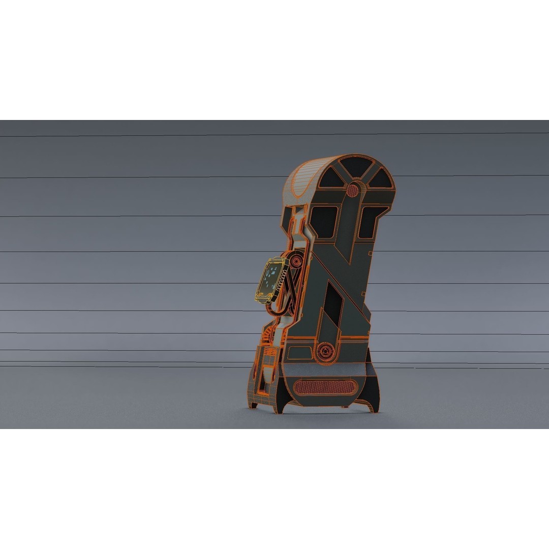Sci-Fi Console 3D Model – Low Poly Game Asset, FBX, PBR Textures - View 9