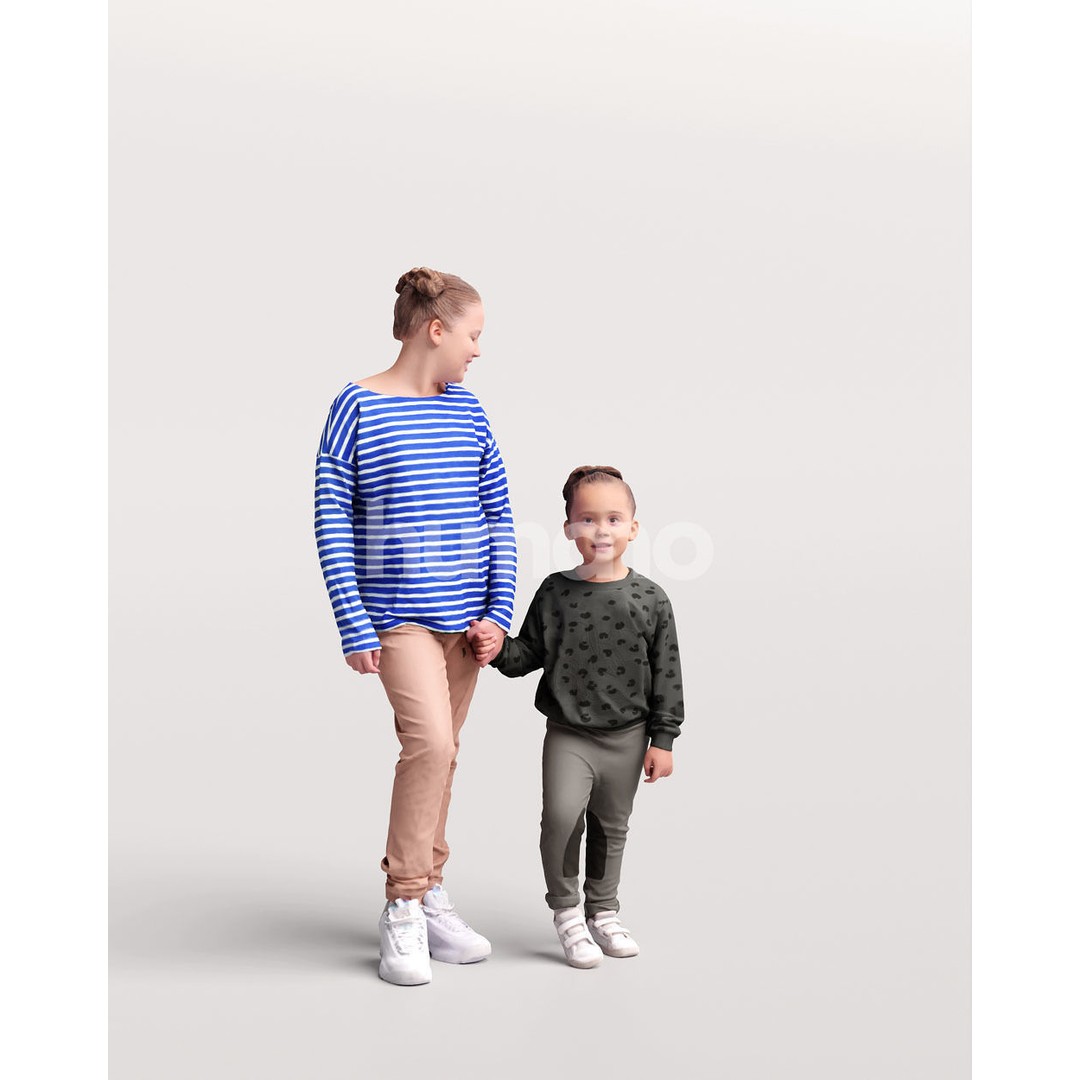 Humano Walking Kids 3D Model – Casual Character, PBR Textures, FBX - View 10