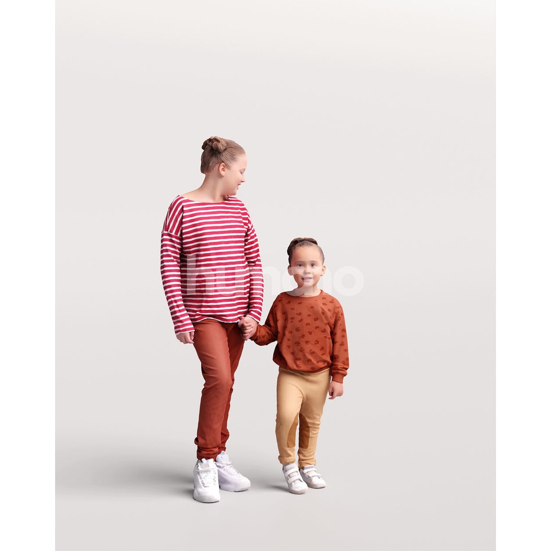 Humano Walking Kids 3D Model – Casual Character, PBR Textures, FBX - View 11