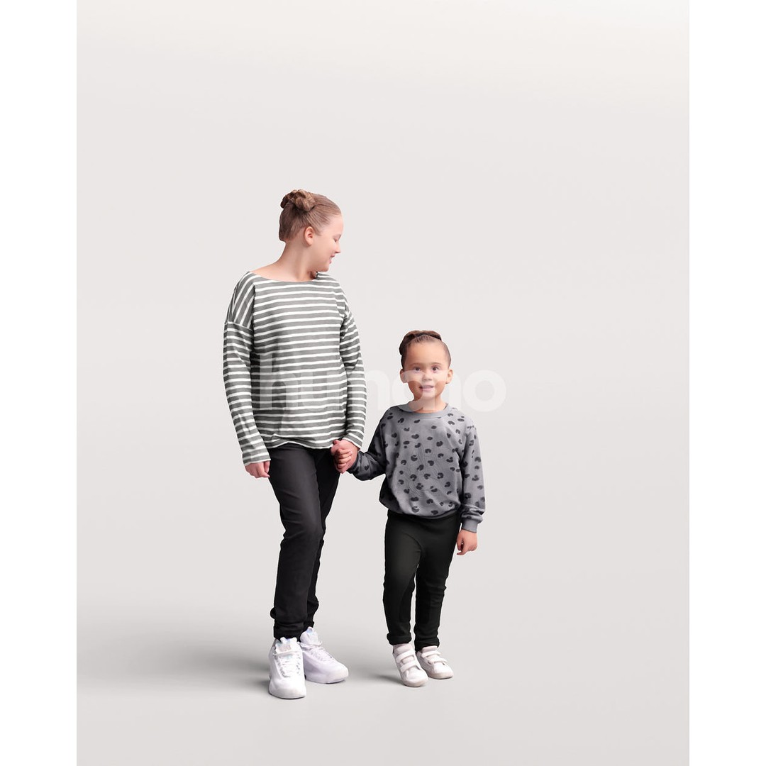 Humano Walking Kids 3D Model – Casual Character, PBR Textures, FBX - View 12