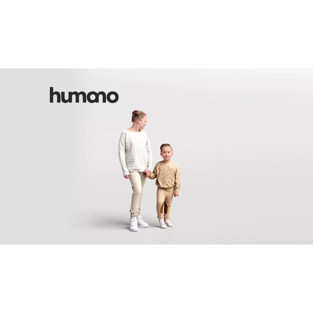 Humano Walking Kids 3D Model – Casual Character, PBR Textures, FBX - View 2