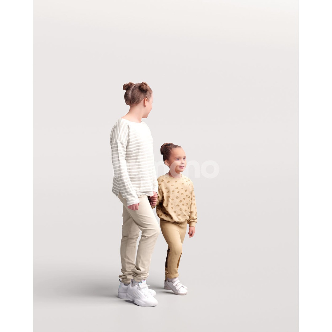 Humano Walking Kids 3D Model – Casual Character, PBR Textures, FBX - View 4