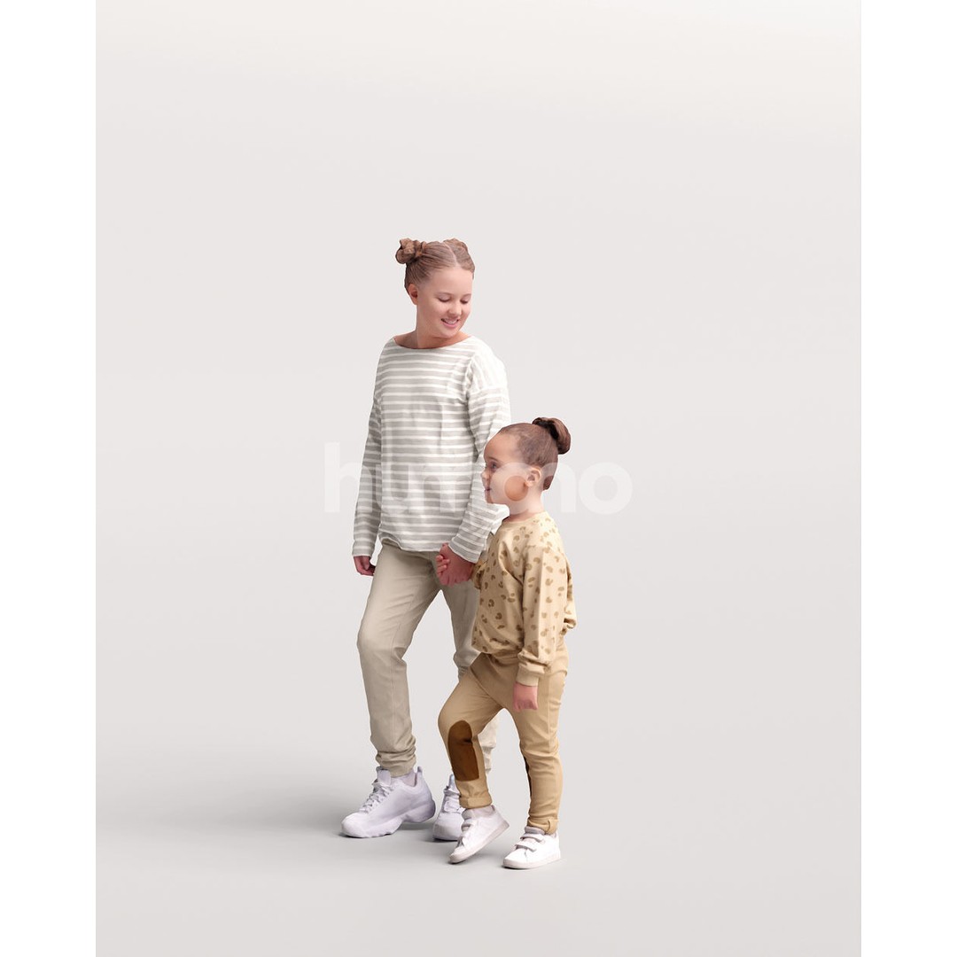 Humano Walking Kids 3D Model – Casual Character, PBR Textures, FBX - View 6