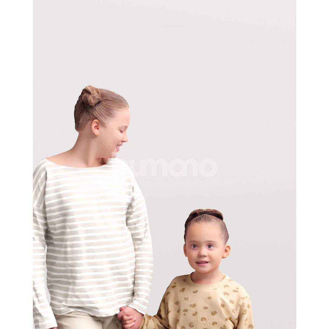 Humano Walking Kids 3D Model – Casual Character, PBR Textures, FBX - View 7