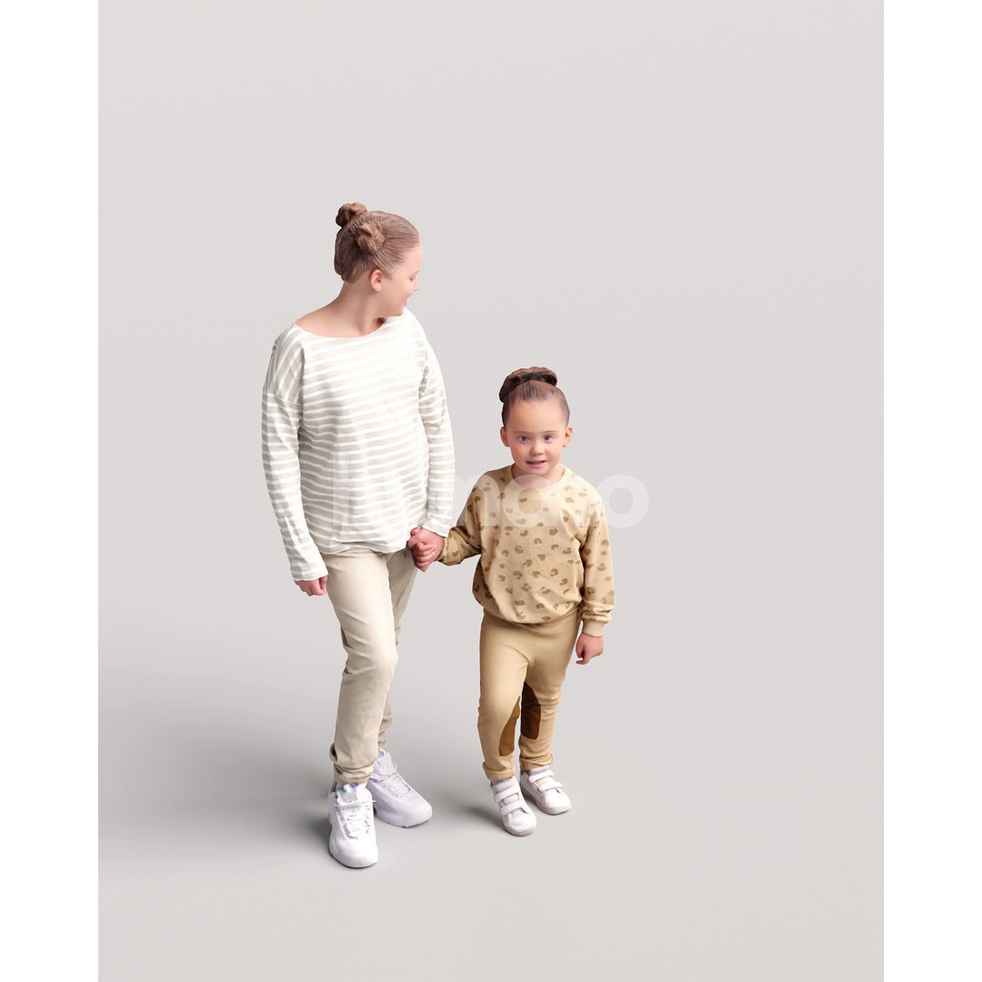 Humano Walking Kids 3D Model – Casual Character, PBR Textures, FBX - View 9