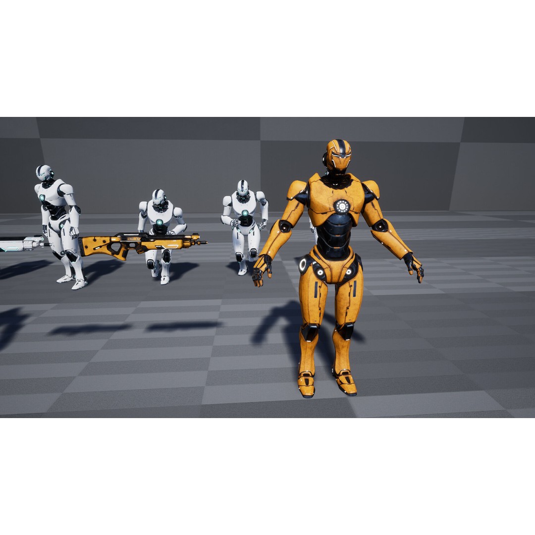 Robot 1 3D Model – Low Poly Rigged Character for Games, FBX