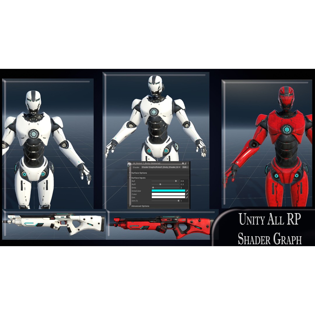 Robot 1 3D Model – Low Poly Rigged Character for Games, FBX - View 12