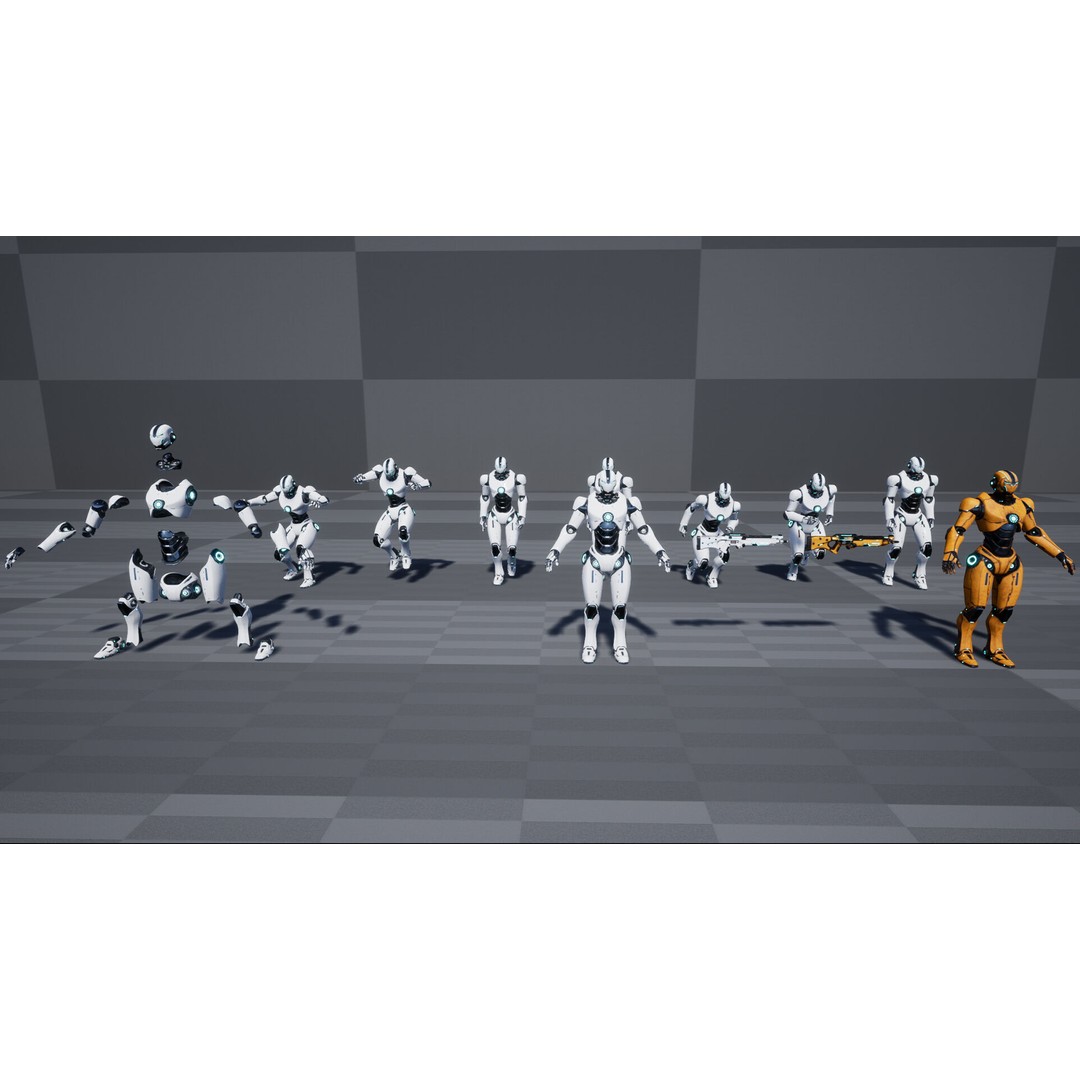 Robot 1 3D Model – Low Poly Rigged Character for Games, FBX - View 15