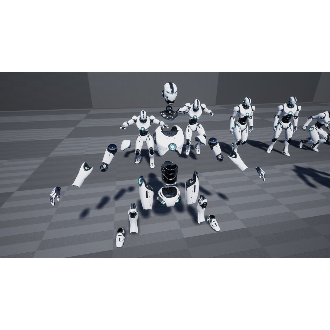 Robot 1 3D Model – Low Poly Rigged Character for Games, FBX - View 16