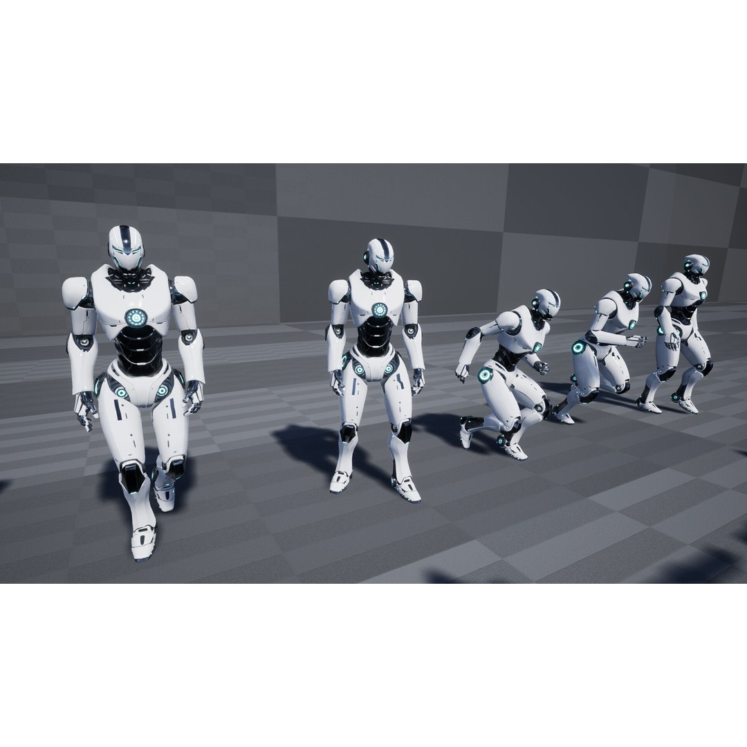 Robot 1 3D Model – Low Poly Rigged Character for Games, FBX - View 17