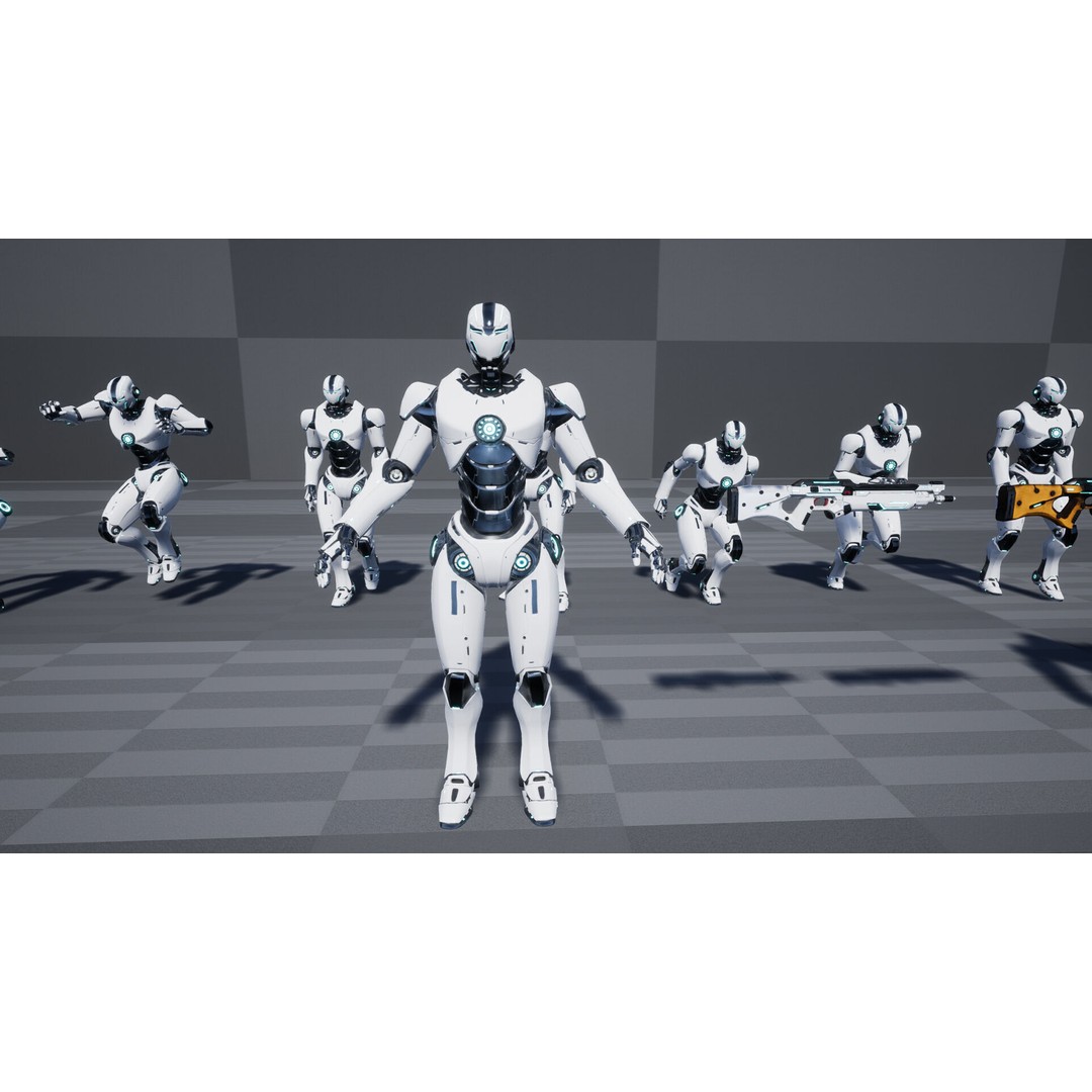 Robot 1 3D Model – Low Poly Rigged Character for Games, FBX - View 18